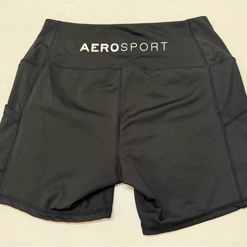 Aeropostale Women's Black Bike Shorts, XL - Picture 3 of 6